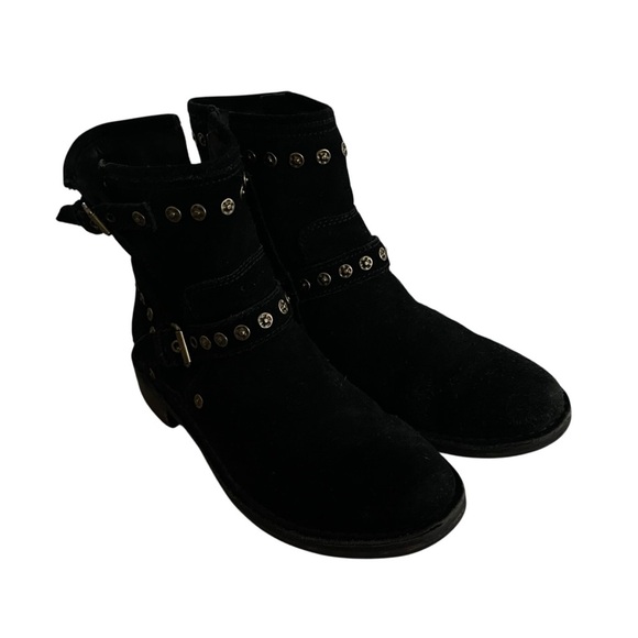 UGG Fabrizia Studded Distressed Suede Zip Moto Ankle B Women Size 8 - Picture 6 of 12